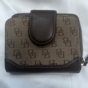 Dooney & Bourke Tan and Brown Monogram Wallet
